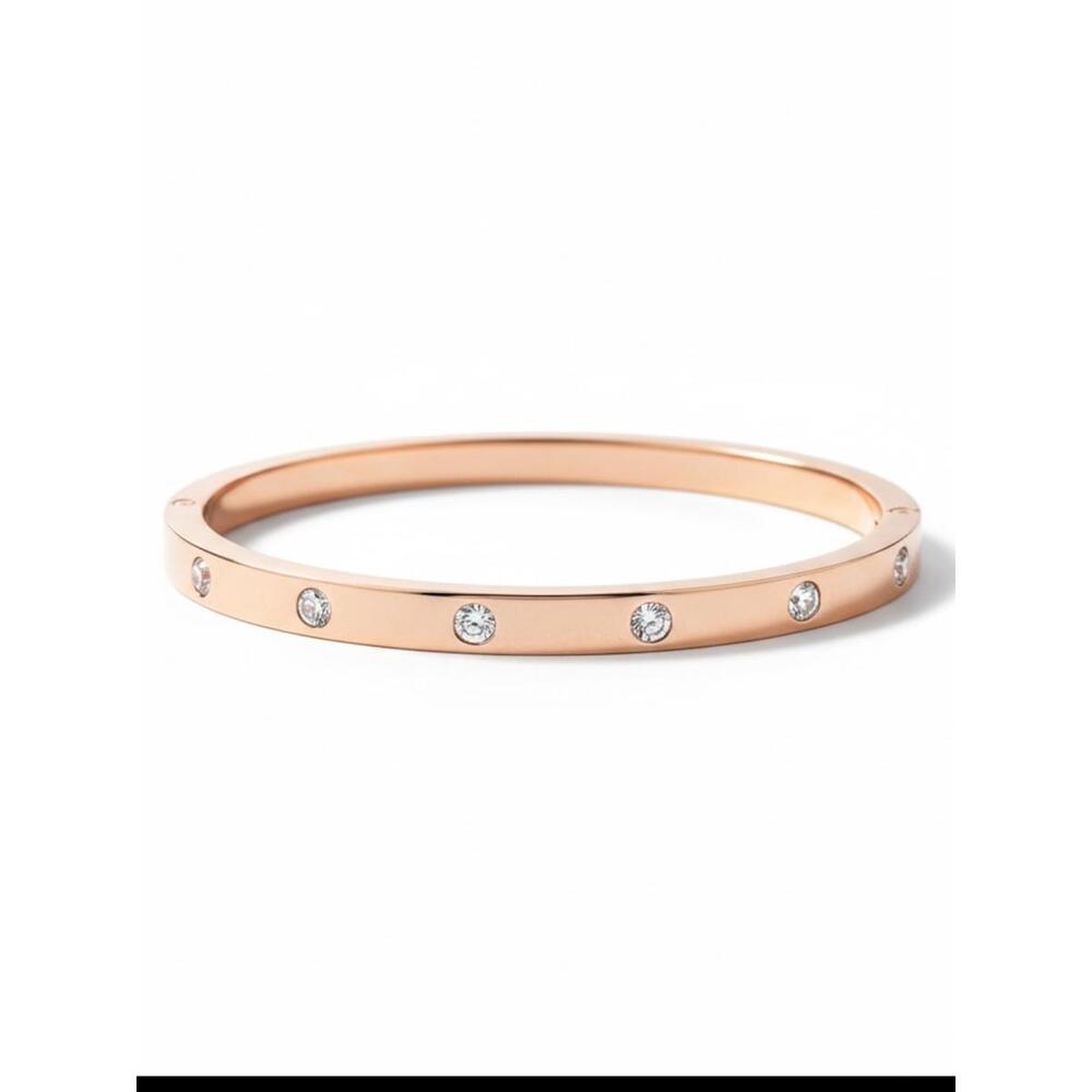 kate spade rose gold crystal-studded bangle bracelet-with dust bag